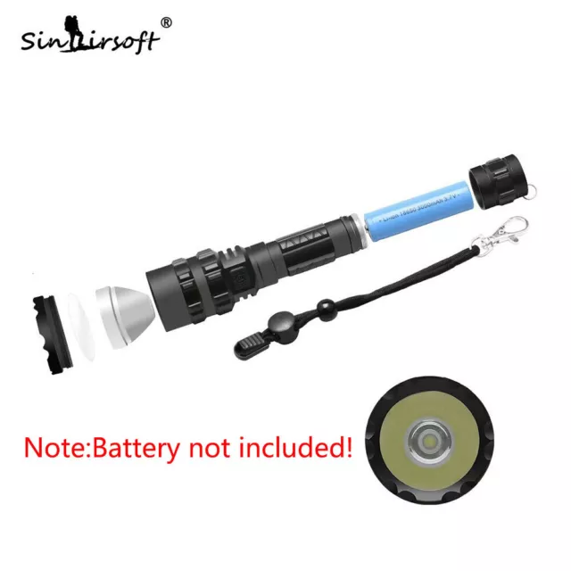 Tactical Flashlight Super Bright LED Torch USB 5 Light Mode Jagd Montieren Lamp 3