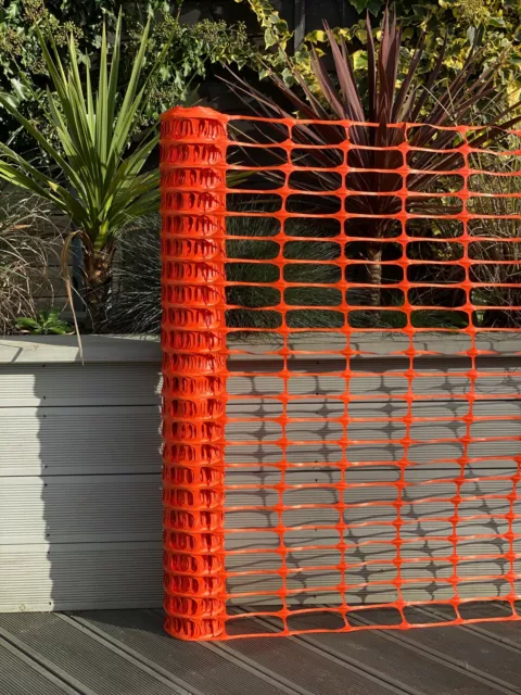 New Heavy Duty 5.5kg Plastic Mesh Barrier Safety Fence Net Netting Orange + Pins