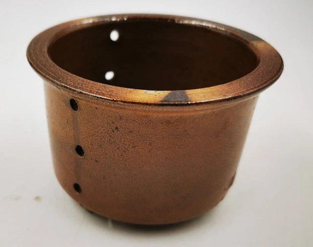 ANCIEN POT A FAISSELLE EN TERRE CUITE VERNISSEE Gravé 2 DECO CUISINE ...