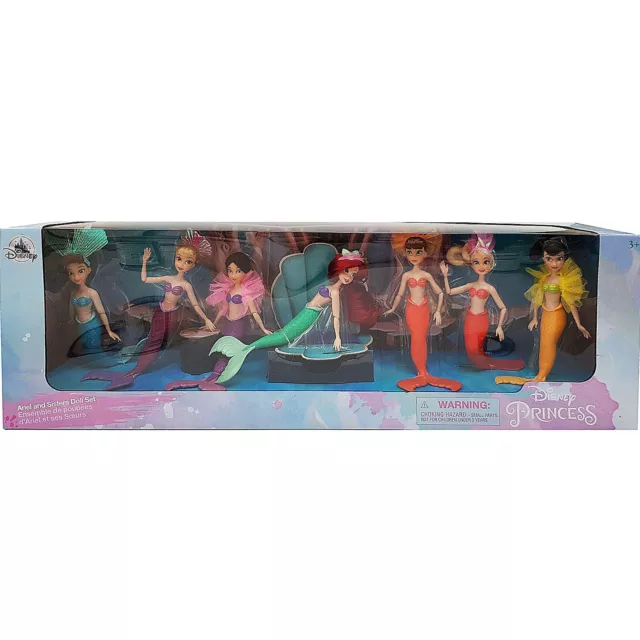 Disney Store Ariel & Sisters Set 7 Puppen Die kleine Meerjungfrau Spielzeug 30. Jahrestag