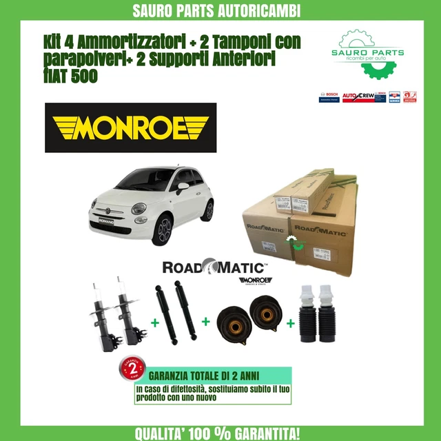Ammortizzatori Fiat Punto Kit 4 Ammortizzatori Monroe RoadMatic Per Fiat Punto 188 - Anteriori E Posteriori Completi Ammortizzatori Doppio Tubo - 6