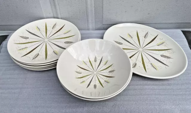 Vintage MCM Knowles Festival 1950s Atomic Mid Century Modern Plates Bowls Star