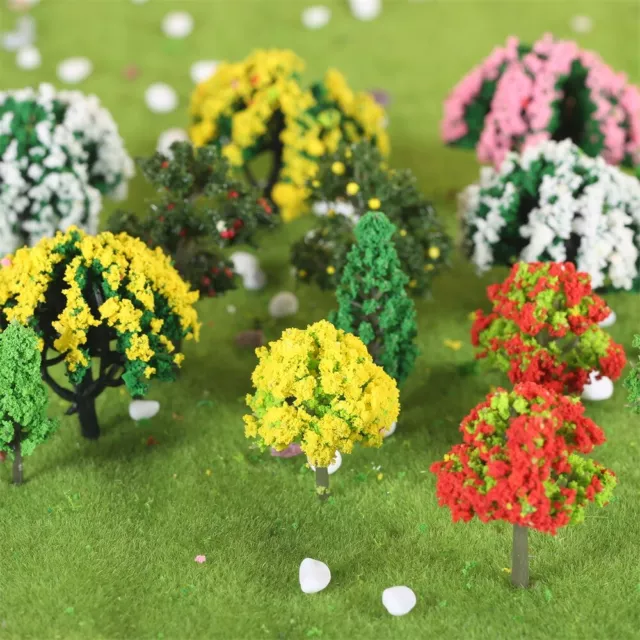 60×Model Mini Trees Artificial Mixed Fairy Garden Accessories Outdoors Scenery 2