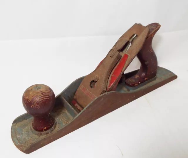 Old Antique VICTOR BY STANLEY Wooden Handled Metal WOODWORKING PLANE Tool