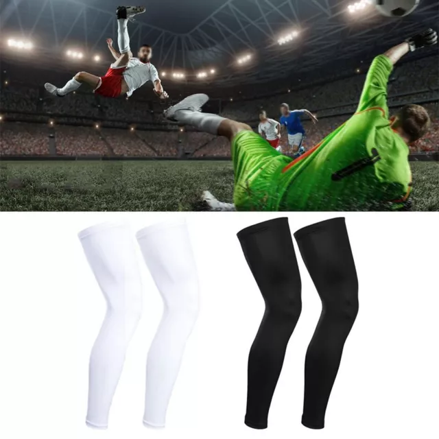 Black White Knee Protector Elastic Compression Sleeves Calf Support  Men Women