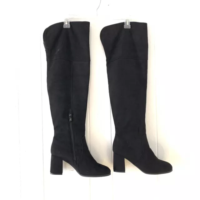 Dream Pairs Womens 10 Boots Thigh High Over The Knee Suede Black Block Heel