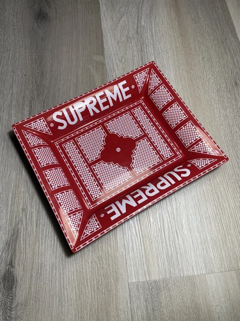 12SS Supreme Hermes Ceramic Tray シュプリーム HERMES SUPREME CERAMIC Ashtray Plate Red White Tray Ornament
