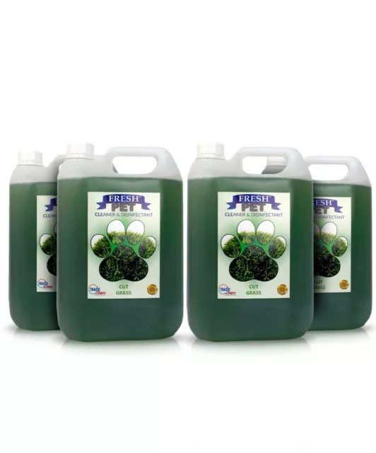 Désinfectant pour animaux de compagnie antibactérien nettoyant herbe coupée 4 x 5 L prérempli animal de compagnie frais®