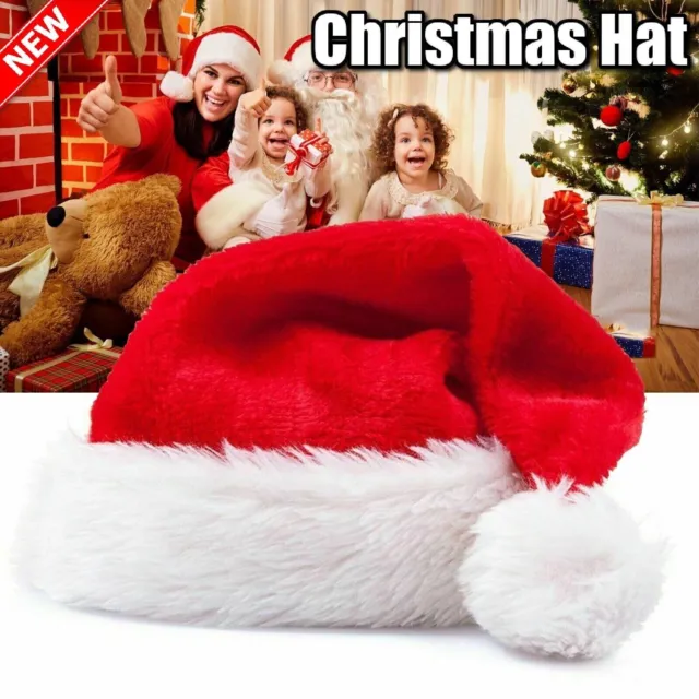 Adult Kids Santa Hat Christmas Cap Costume Xmas Party Wear Costume Claus Decor