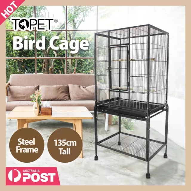 TOPET Pet Bird Cage Parrot Aviary Pet Stand-Alone Budgie Perch Large Cages