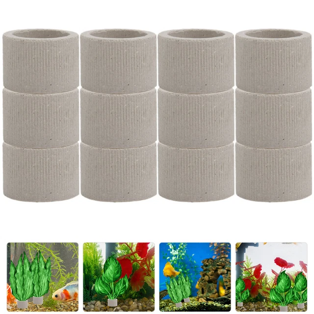 12 Pcs Fish Tank Fixed Ring Decorate Ceramic Water Plants Fix Rings