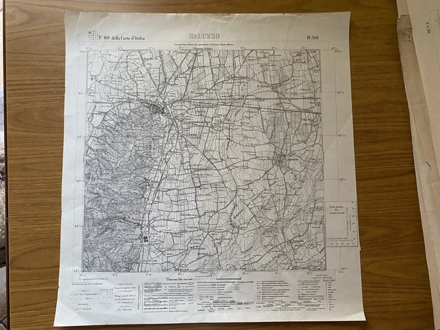 CARTE GÉOGRAPHIQUE INSTITUT Géographique Militaire Bien Vagienna Du 1933 EUR 19,00 - FR