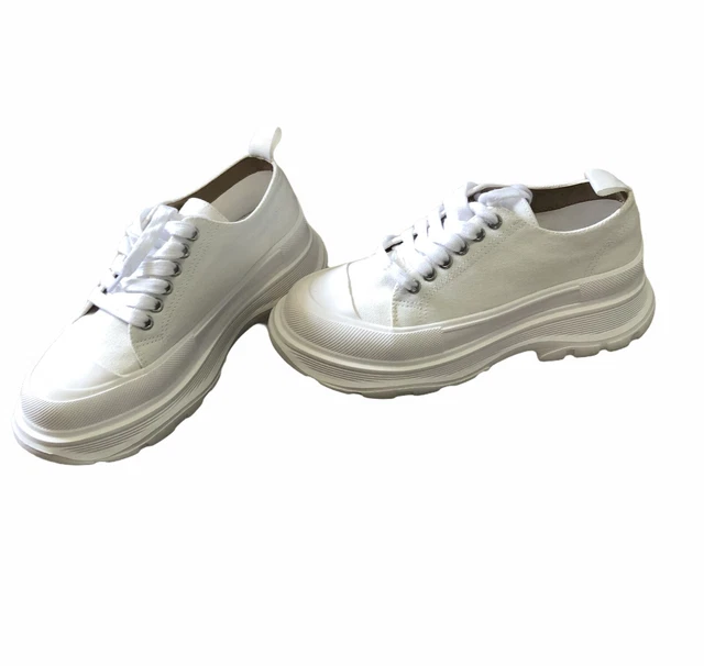 MISSGUIDED CANVAS CHUNKY Trainers In Sand beige. Size 40. WORN ONCE 10.00 PicClick UK