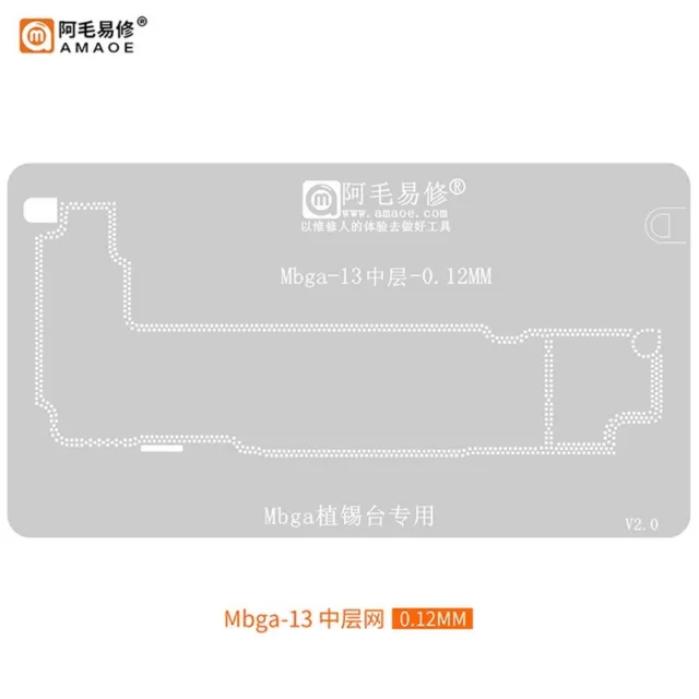 Amaoe Mbga Middle Layer BGA Reballing Stencil for Iphone 13 13 Mini 13 Pro max