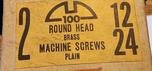 Lot of 80 Vintage Brass machine Screw 12-24  2 " Round  Head Slotted 1.11lb
