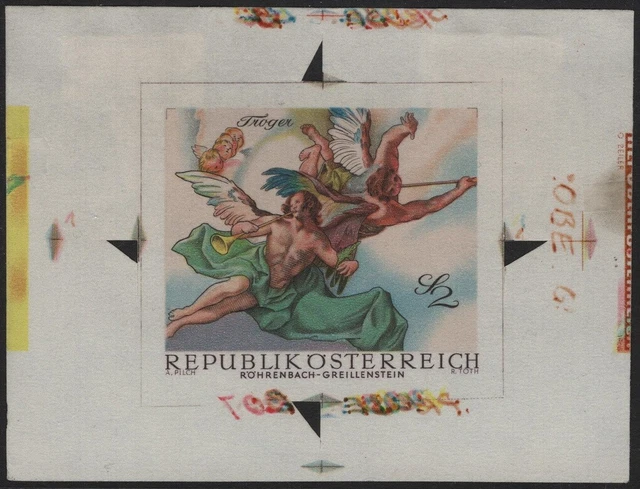 Österreich ANK 1311 PU MICHEL 1279 PU "TROGER" EINZELABZUG ungezähnt ATTEST