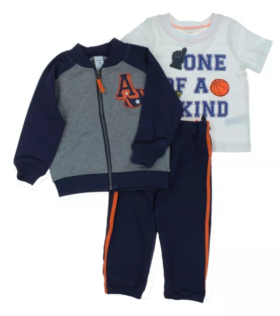 Carters Boys 3 Piece Outfit Set 2 Tops, 1 Pant tracksuit - Size Varies  -    C-2