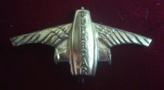 ORIGINAL 1960s JERRY ANDERSON SUPER CAR PIN BADGE 5cm DIAMETER