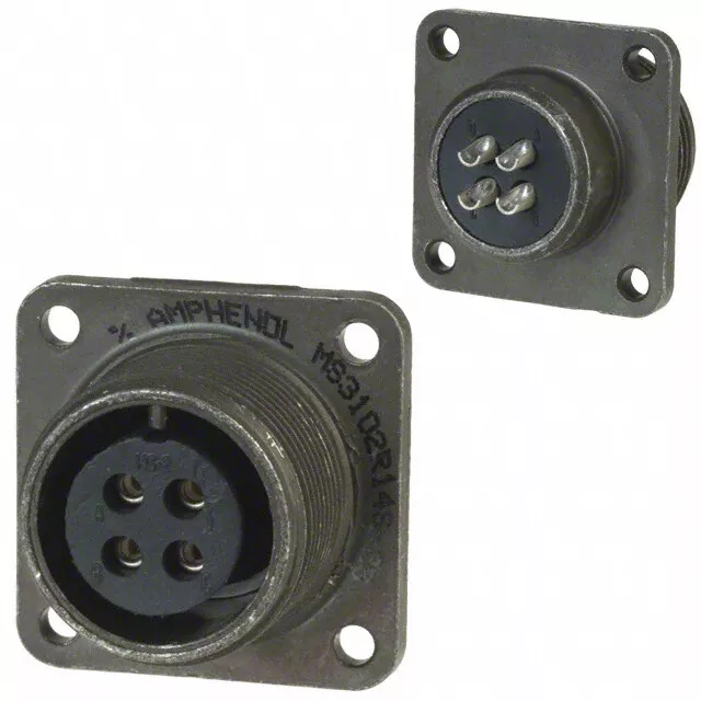 MS3102R14S-2S 4 Position Circular Connector Receptacle Female Sockets Solder Cup