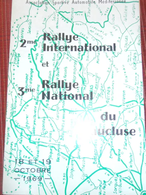 PROGRAMME 2e RALLYE INTERNATIONAL DU VAUCLUSE ANNÉE 1969 ( R 4 )