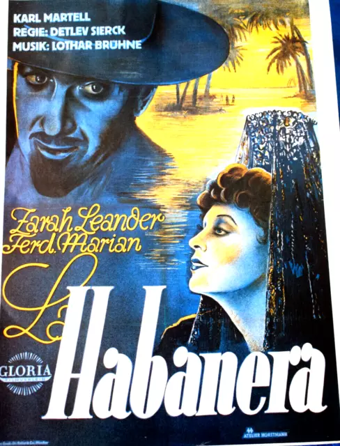 La Habanera Zarah Leander ca. 40 x 59 cm Filmplakat, Poster, Reprint