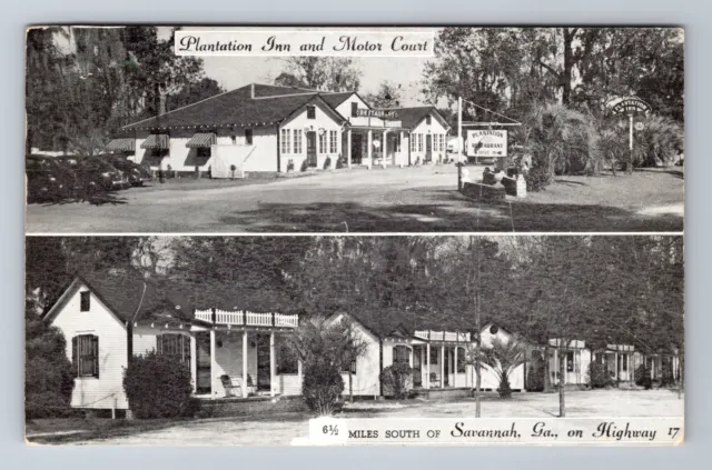 Savannah GA-Georgia, Plantation Inn & Motor Court Advertising, Vintage Postcard