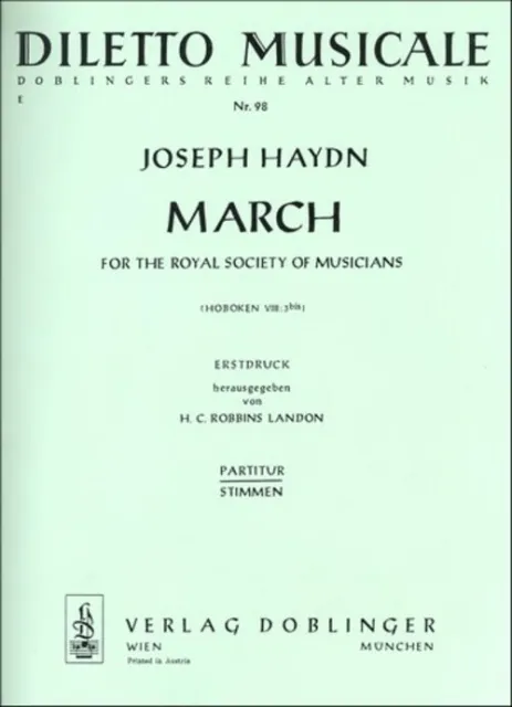 Franz Joseph Haydn | March For The Royal Society Of Musicians Es-Dur | Partitur