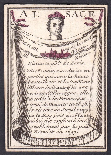 1780 Elsass Colmar Frankreich playing card carte a jouer Spielkarte cards cartes