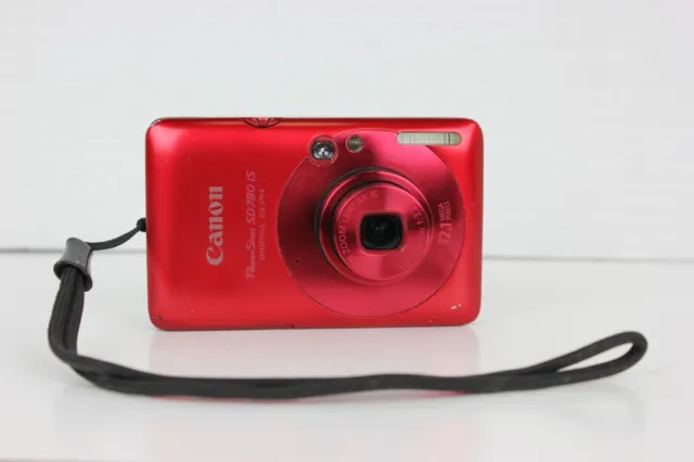 Canon PowerShot SD780 / IXUS 100 IS 12.1MP Digital Camera - Rare Red Tested