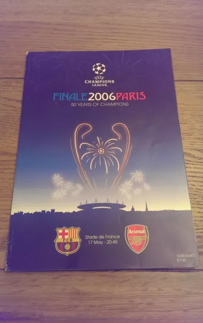 17 de mayo de 2006 PROGRAMA FINAL LIGA DE CAMPEONES BARCELONA V ARSENAL Stade De France