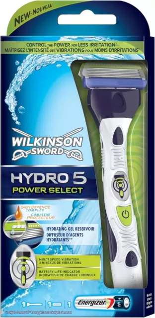 WILKINSON Pack Rasoir HYDRO 5 POWER SELECT + Pile + 1 Lame Gillette Fusion Power