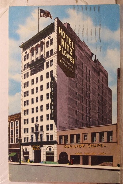 California CA Los Angeles Ritz Flower Hotel Postcard Old Vintage Card View Post