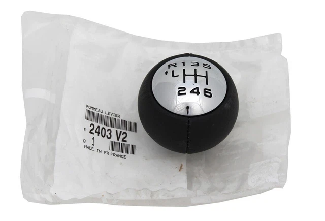 Pommeau De Levier De Vitesse 6 Vitesses Pour VW Touran I Et Caddy III - Noir Et Chrome