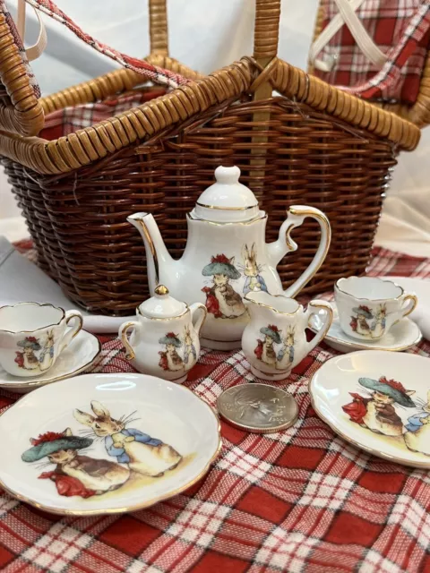 Peter rabbit tea set in sales picnic basket