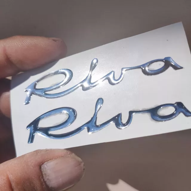 Paire d'autocollants en résine 3D avec le logo fiat 500 Riva