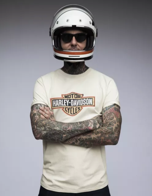 Harley-Davidson Men's Crackle Slim Fit Short Sleeve Tee, Off-White 99001-19VM