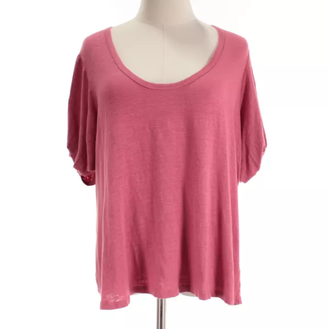 Velvet by Graham & Spencer NWT Linen Blend Short Sleeve T-Shirt Size L in Pink