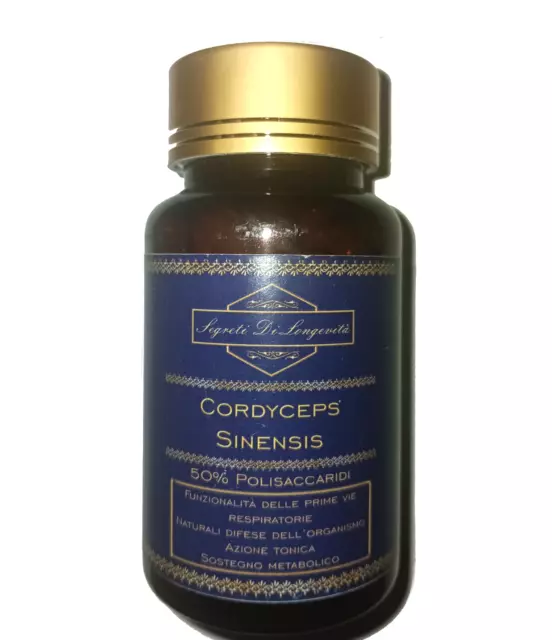 Cordyceps sinensis estratto 50% Polisaccaridi 90 capsule 500mg senza additivi