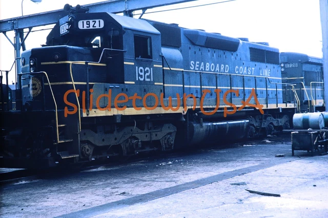 Vtg 1968 Train Slide 1921 Seaboard Coast Line Engine Tampa FL X3D182