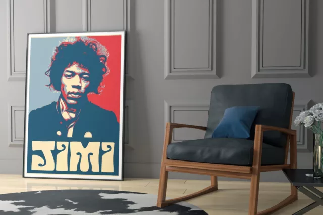 Jimi Hendrix Poster Wall Art Guitarist Music Rock Roll Pop Culture Pop Art Decor