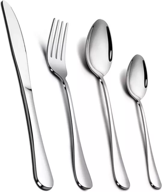 16 Piece Cutlery Set Stainless Steel Dishwasher Safe Tableware Dining Spoon Fork