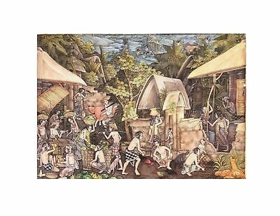 Large Balinese Painting of Village Life