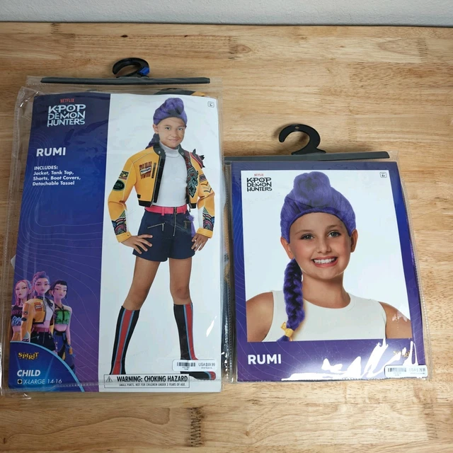Spirit Costumes Rumi SPIRIT HALLOWEEN RUMI COSTUME SET KPop Demon Hunters Kids XL Includes ...