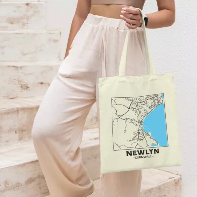 Newlyn - Cornwall City Street Map Tote Bag