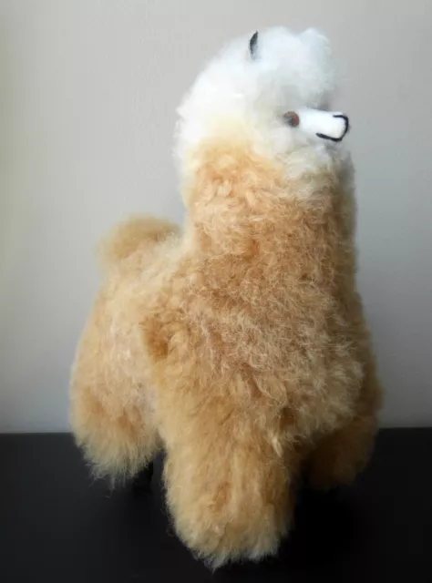 Peruvian Alpaca Llama Stuffed Animal - Handmade with Genuine Alpaca Fur - Brown