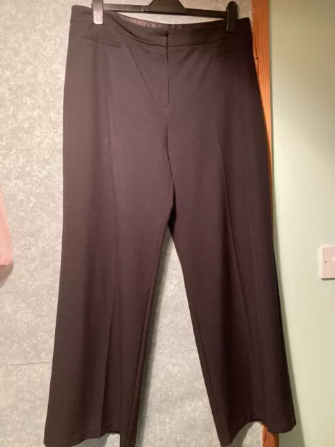 Pantaloni neri taglia 16 su misura gamba dritta M&S Marks & Spencer Smart Medium