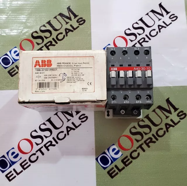 Abb A40-30-10 Power Contactor Coil Voltage 220Vac Free Fast Shipping