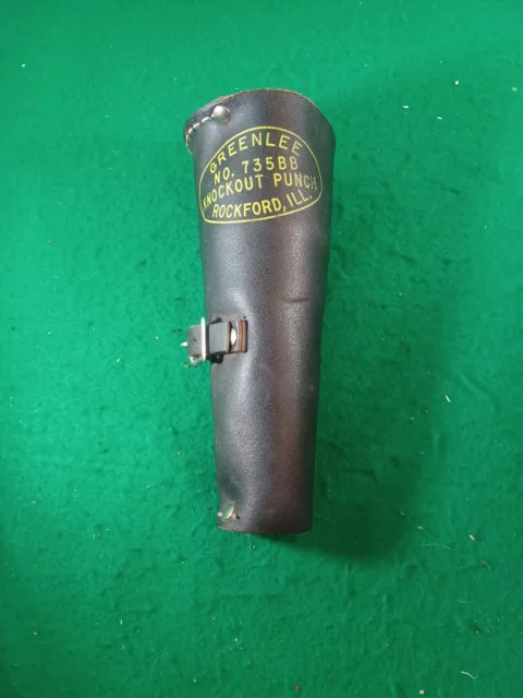 Vintage Greenlee No. 735BB Conduit Knockout Punch Set w/Leather Case  Bin. Z