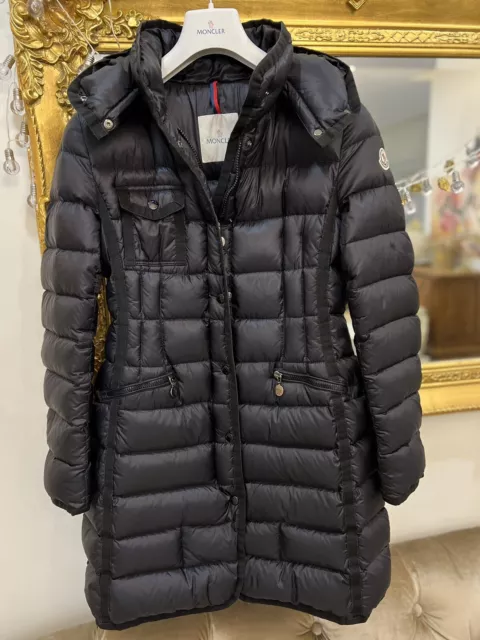 Moncler ‘HERMINE' Women’s Hooded Down Jacket Coat Size 2 Black RRP£2170 Authenti