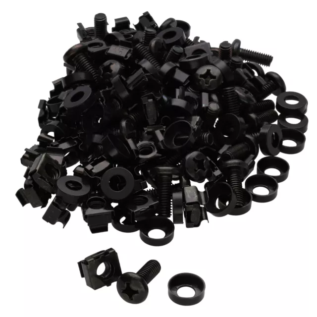 M6 Cage Nuts Set Bolts/Screws/Washer for Cabinet/Rack Mount Black 4/8/20/50 Lot